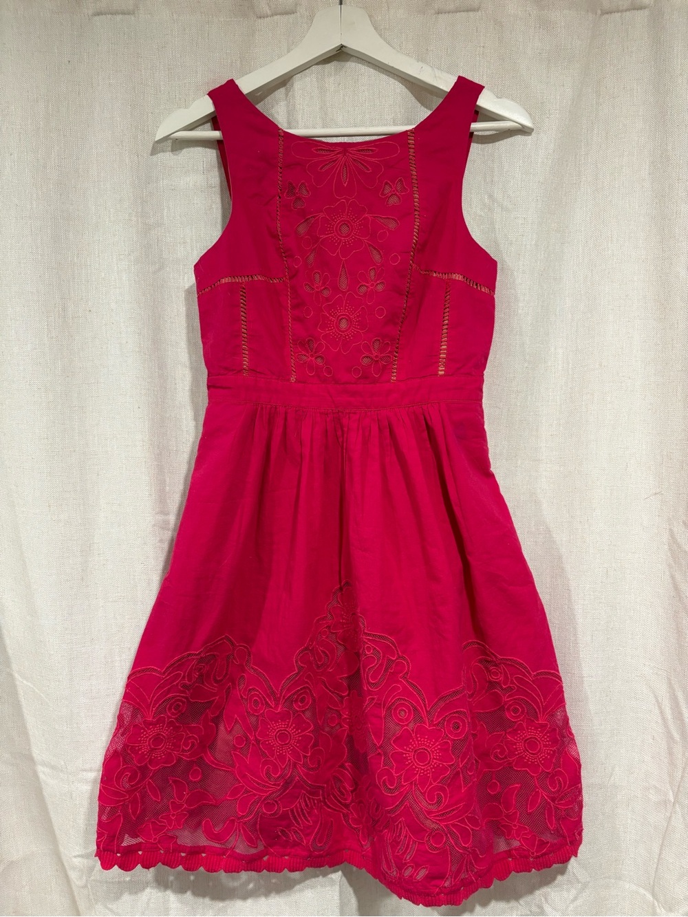 Moulinette Soeurs Pink Sleeveless Embroidered Dress